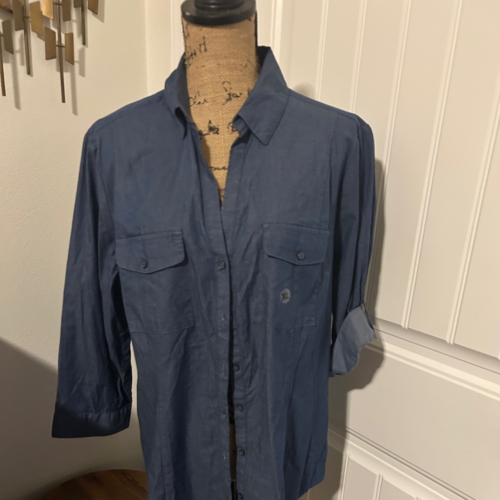 New York & Company Blue Blouse - 16